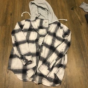 american eagle hooded flannel